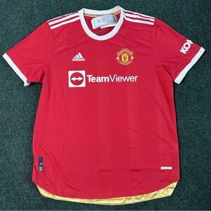 Adidas 2021/22 Manchester United Home Jersey Red White Mens Size Medium X-Large